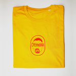 Gelbes T-Shirt mit rotem Ottmann Logo